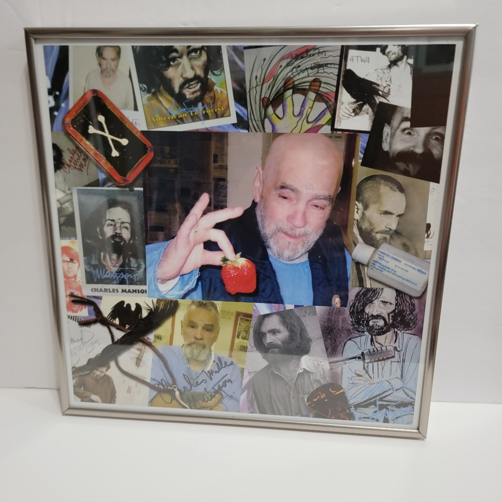 Charles Manson framed art poster music serial killer true crime album.